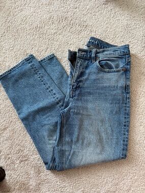 American Eagle Women's super high rise ankle Straight Jeans